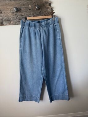 J. Crew Light Wash Chambray Wide Leg Pants
